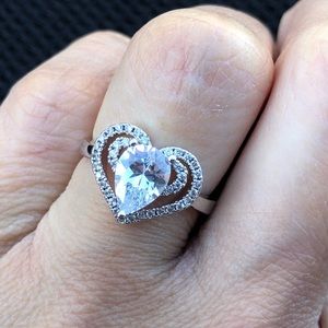 Heart-shape Sterling Silver Plated Ring